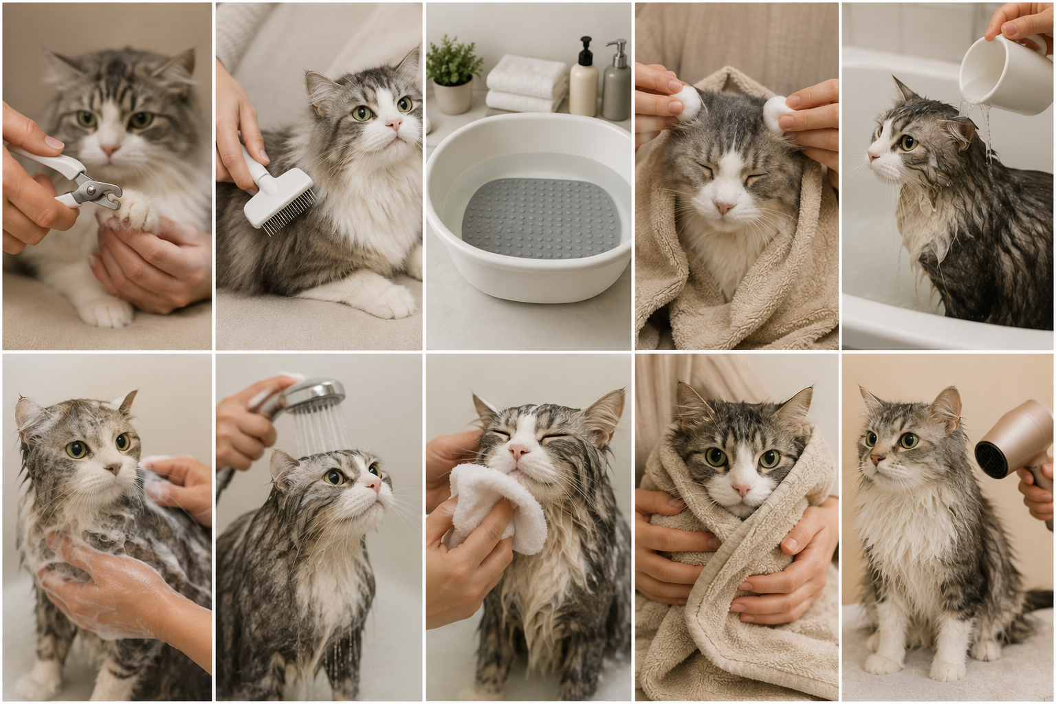 How to Bathe a Cat: Complete guide and 10 Steps for a Stress-Free Bath Time steps of bathing